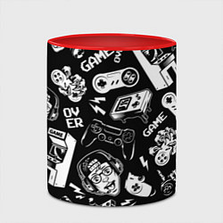 Кружка 3D Retro gamer pattern, цвет: 3D-белый + красный — фото 2