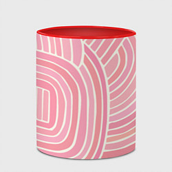Кружка 3D Абстрактный узор розовый, цвет: 3D-белый + красный — фото 2