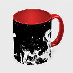 Кружка 3D Тоттенхэм черно белый огонь, цвет: 3D-белый + красный