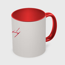 Кружка 3D Три буквы, цвет: 3D-белый + красный