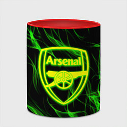 Кружка 3D Arsenal зеленый огонь, цвет: 3D-белый + красный — фото 2