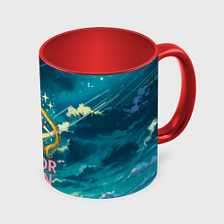 Кружка 3D Sailor Moon на фоне неба, цвет: 3D-белый + красный