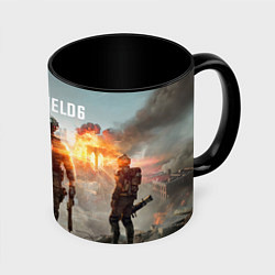 Кружка 3D Битва за Бруклин из Battlefield 6, цвет: 3D-белый + черный