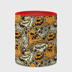 Кружка 3D Хэллоуин тыквы, цвет: 3D-белый + красный — фото 2