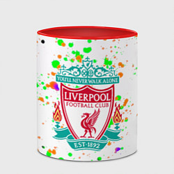 Кружка 3D Liverpool брызги красок текстура, цвет: 3D-белый + красный — фото 2