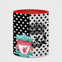 Кружка 3D Liverpool черно белые точки, цвет: 3D-белый + красный — фото 2