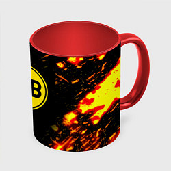Кружка 3D Borussia огненные краски, цвет: 3D-белый + красный