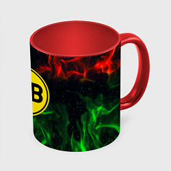 Кружка 3D Borussia красно зеленый огонь, цвет: 3D-белый + красный