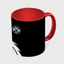 Кружка 3D Borussia дракон белый, цвет: 3D-белый + красный