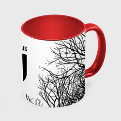 Кружка 3D Ювентус черные деревья, цвет: 3D-белый + красный
