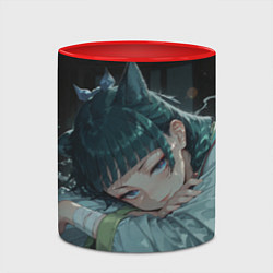 Кружка 3D Маомао с кошачьими ушками, цвет: 3D-белый + красный — фото 2