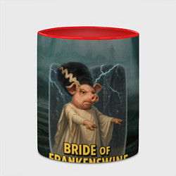 Кружка 3D Франкенштейн свинья невеста, цвет: 3D-белый + красный — фото 2
