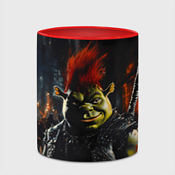 Кружка 3D Шрек боец с катаной, цвет: 3D-белый + красный — фото 2