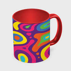 Кружка 3D Abstract tac, цвет: 3D-белый + красный