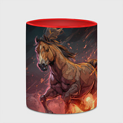 Кружка 3D Огненная лошадь, цвет: 3D-белый + красный — фото 2