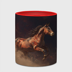 Кружка 3D Лошадь в прыжке из пыли, цвет: 3D-белый + красный — фото 2