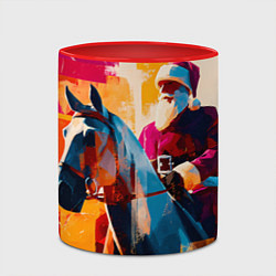 Кружка 3D Дед Мороз на коне, цвет: 3D-белый + красный — фото 2