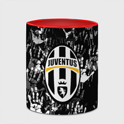 Кружка 3D Ювентус текстура руки краски, цвет: 3D-белый + красный — фото 2