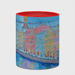Кружка 3D Новогодний рисованный Санкт-Петербург, цвет: 3D-белый + красный — фото 2
