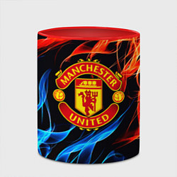 Кружка 3D Манчестер Юнайтед огонь битва, цвет: 3D-белый + красный — фото 2
