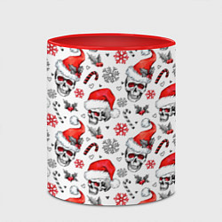 Кружка 3D Новогодние черепа, цвет: 3D-белый + красный — фото 2