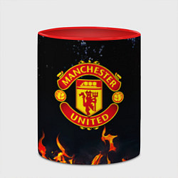 Кружка 3D Манчестер Юнайтед лёд и огонь, цвет: 3D-белый + красный — фото 2