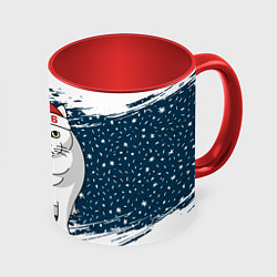 Кружка 3D Кот Бендер - 2026, цвет: 3D-белый + красный