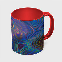 Кружка 3D Абстрактная рябь, цвет: 3D-белый + красный