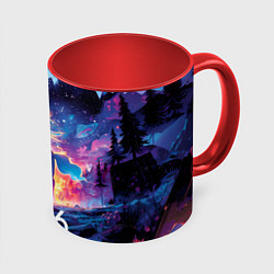 Кружка 3D 2026 Фэнтези лошадка, цвет: 3D-белый + красный