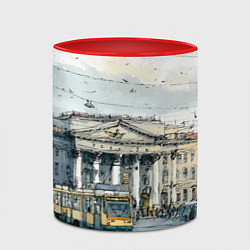 Кружка 3D Зимняя улица Санкт-Петербурга, цвет: 3D-белый + красный — фото 2