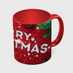 Кружка 3D Счастливого Рождества, цвет: 3D-белый + красный
