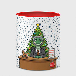 Кружка 3D Я устал я ухожу - новогодний мем 2026, цвет: 3D-белый + красный — фото 2