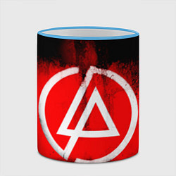 Кружка 3D Linkin Park: Red style, цвет: 3D-небесно-голубой кант — фото 2