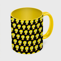 Кружка 3D Лиза Симпсон: узор, цвет: 3D-белый + желтый