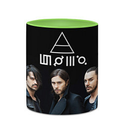 Кружка 3D 30 seconds to mars, цвет: 3D-белый + светло-зеленый — фото 2