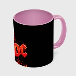 Кружка 3D AC/DC Flame, цвет: 3D-белый + розовый