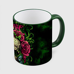 Кружка 3D BFMV: Roses Skull, цвет: 3D-зеленый кант