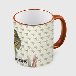 Кружка 3D Imagine Dragons: Fly, цвет: 3D-оранжевый кант