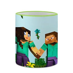 Кружка 3D Minecraft Stories, цвет: 3D-светло-зеленый кант — фото 2