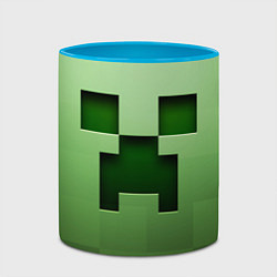 Кружка 3D Creeper Face, цвет: 3D-белый + небесно-голубой — фото 2