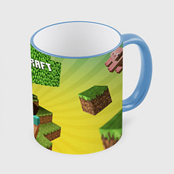 Кружка 3D Minecraft Tree, цвет: 3D-небесно-голубой кант