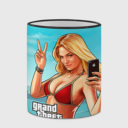 Кружка 3D GTA 5: Selfie Girl, цвет: 3D-черный кант — фото 2