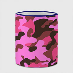 Кружка 3D Камуфляж: розовый/коричневый, цвет: 3D-синий кант — фото 2