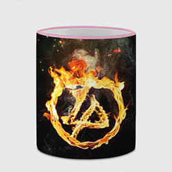 Кружка 3D Linkin Park: Burning the skies, цвет: 3D-розовый кант — фото 2