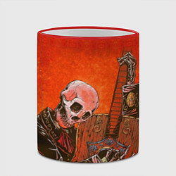 Кружка 3D Скелет с гитарой, цвет: 3D-красный кант — фото 2