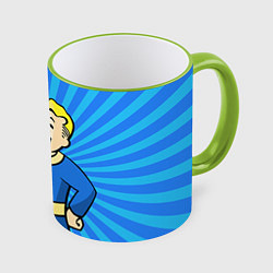 Кружка 3D Fallout Blue, цвет: 3D-светло-зеленый кант