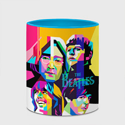 Кружка 3D The Beatles: Poly-art, цвет: 3D-белый + небесно-голубой — фото 2