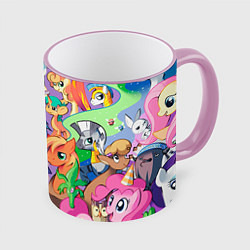 Кружка 3D My Little Pony, цвет: 3D-розовый кант
