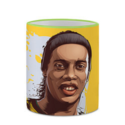 Кружка 3D Ronaldinho Art, цвет: 3D-светло-зеленый кант — фото 2