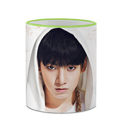 Кружка 3D Jeon Jung Kook, цвет: 3D-светло-зеленый кант — фото 2